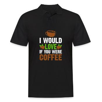Ich Würde Es Lieben, Wenn Du Kaffee Wärst - Männer Poloshirt - Schwarz - Vorne - Kai (181cm)
