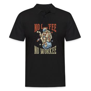 Kein Kaffee, Kein Workee - Männer Poloshirt - Schwarz - Vorne - Kai (181cm)