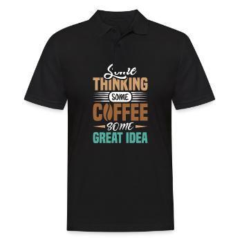 Einige Denken Etwas Kaffee - Männer Poloshirt - Schwarz - Vorne - Kai (181cm)
