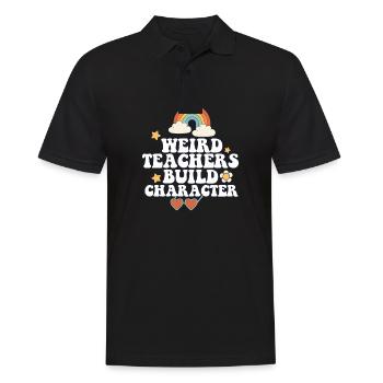Weird Teachers Build Character Groovy School - Men's Polo Shirt - black - Front - Kai (181cm)
