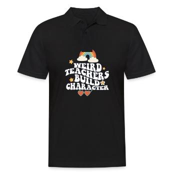 Weird Teachers Build Character Groovy School - Men's Polo Shirt - black - Front - Kai (181cm)
