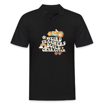 Weird Teachers Build Character Groovy School - Men's Polo Shirt - black - Front - Kai (181cm)