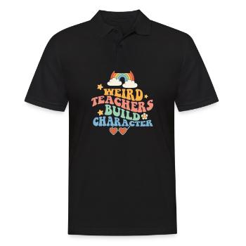 Weird Teachers Build Character Groovy School - Men's Polo Shirt - black - Front - Kai (181cm)