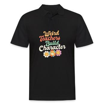 Weird Teachers Build Character Groovy School - Men's Polo Shirt - black - Front - Kai (181cm)