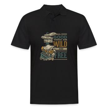 All good things are wild and free - Männer Poloshirt - Schwarz - Vorne - Kai (181cm)