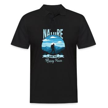 Nature are my happy place - Men's Polo Shirt - black - Front - Kai (181cm)