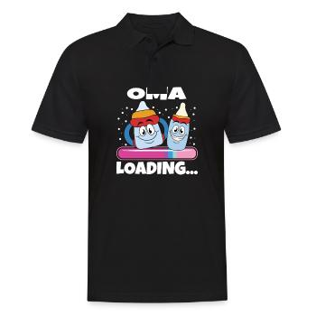 Oma 2024 werdende Oma 2024 Loading - Männer Poloshirt - Schwarz - Vorne - Kai (181cm)