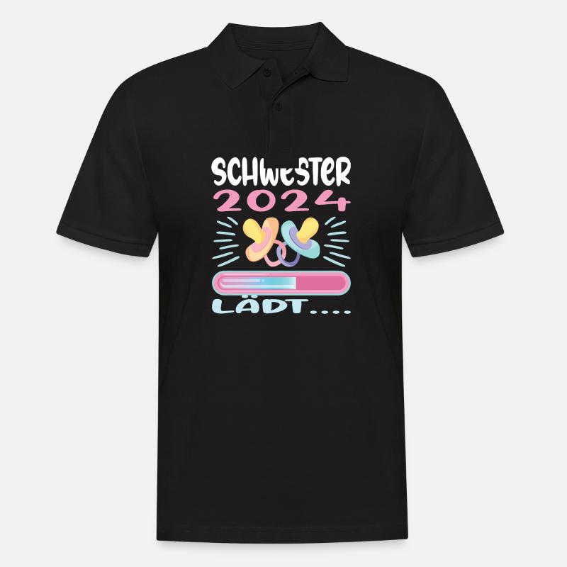 Schwester werden Schwester 2024 - Männer Poloshirt - Schwarz