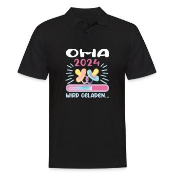 Oma 2024 werdende Oma 2024 Loading - Männer Poloshirt - Schwarz - Vorne - Kai (181cm)