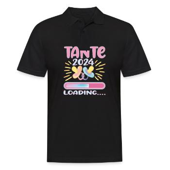 Tante 2024 Loading Tante werden 2024 - Männer Poloshirt - Schwarz - Vorne - Kai (181cm)