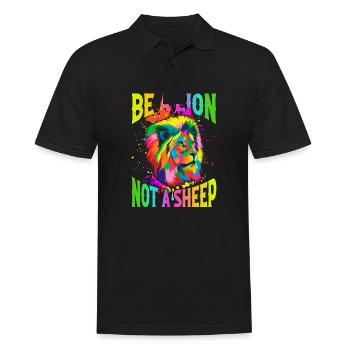 Be a lion, not a sheep - Men's Polo Shirt - black - Front - Kai (181cm)