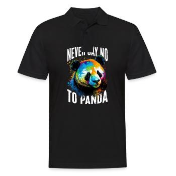 Niemals "Nein" zu Panda sagen - Männer Poloshirt - Schwarz - Vorne - Kai (181cm)
