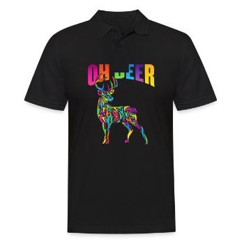 Oh, les cerfs - Polo Homme - noir - Devant - Kai (181cm)