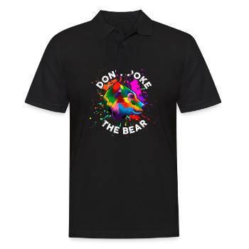 Fass den Bären nicht an - Männer Poloshirt - Schwarz - Vorne - Kai (181cm)