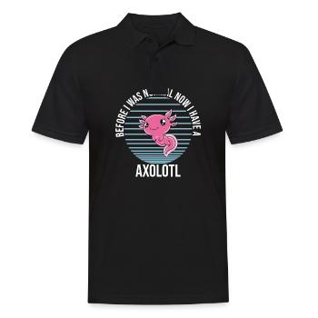 Axolotl drôle Axolotl mignon - Polo Homme - noir - Devant - Kai (181cm)