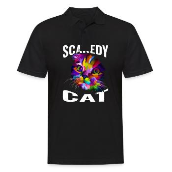 Scared Cat - Men's Polo Shirt - black - Front - Kai (181cm)