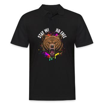 Bleib wild und frei - Männer Poloshirt - Schwarz - Vorne - Kai (181cm)
