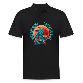 Erhebe dich und leuchte - Männer Poloshirt - Schwarz - Vorne - Kai (181cm)