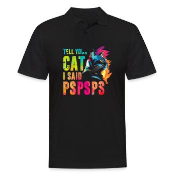 Tell your cat I said pspsps - Men's Polo Shirt - black - Front - Kai (181cm)