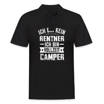 Ich Bin Kein Rentner Ich Bin Vollzeit Camper - Männer Poloshirt - Schwarz - Vorne - Kai (181cm)