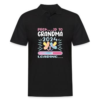 Oma 2024 werdende Oma 2024 Loading - Männer Poloshirt - Schwarz - Vorne - Kai (181cm)