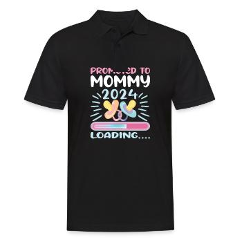Maman 2024 Enceinte Maman Grossesse - Polo Homme - noir - Devant - Kai (181cm)