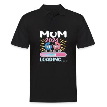 Maman 2024 Enceinte Maman Grossesse - Polo Homme - noir - Devant - Kai (181cm)