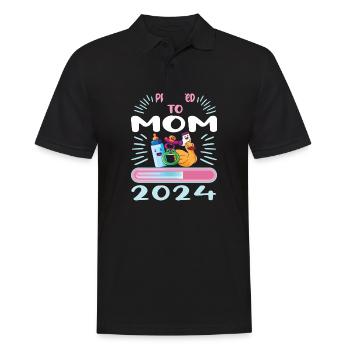 Maman 2024 Enceinte Maman Grossesse - Polo Homme - noir - Devant - Kai (181cm)