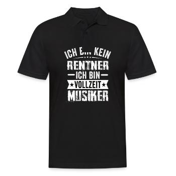 Ich Bin Kein Rentner Ich Bin Vollzeit Musiker - Männer Poloshirt - Schwarz - Vorne - Kai (181cm)