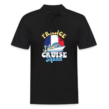 Voyage de vacances en famille France Cruise Squad - Polo Homme - noir - Devant - Kai (181cm)