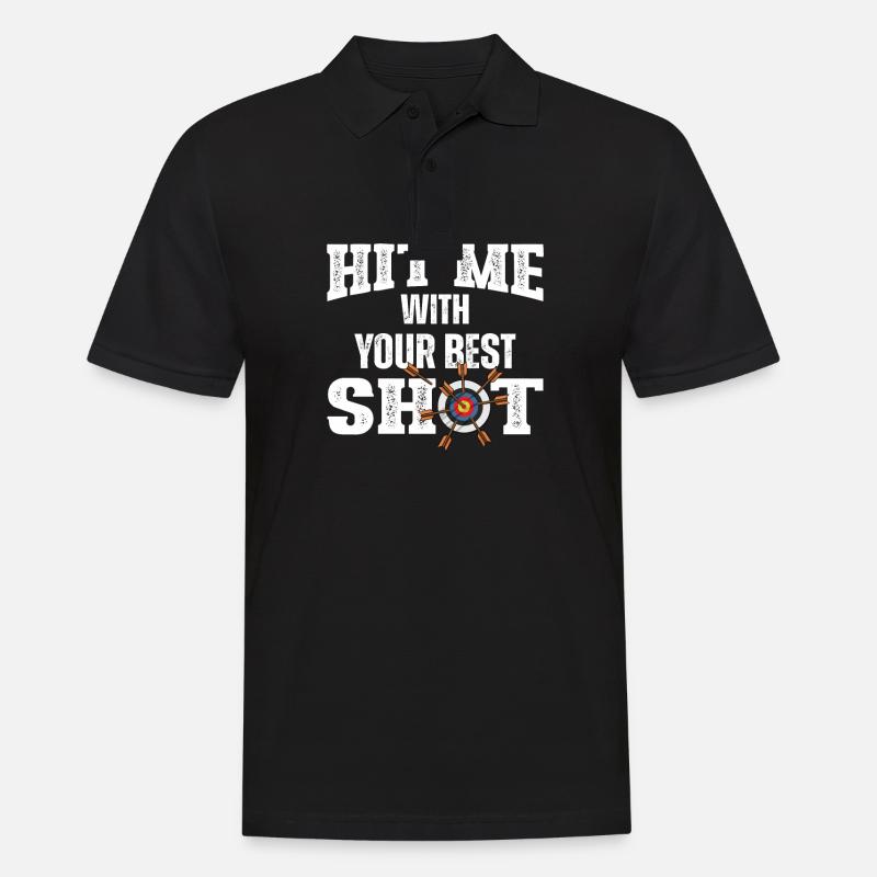 Archery Bogenschießen Bogen - Männer Poloshirt - Schwarz