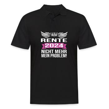 Pension 2024 Pensionärin 2024 Rente 2024 - Männer Poloshirt - Schwarz - Vorne - Kai (181cm)