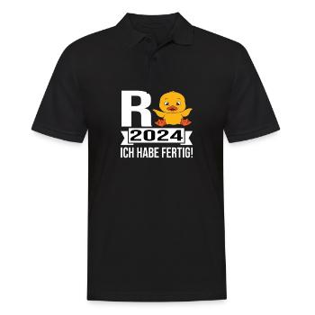 Pension 2024 Pensionärin 2024 Rente 2024 - Männer Poloshirt - Schwarz - Vorne - Kai (181cm)