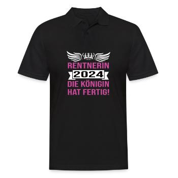 Pension 2024 Pensionärin 2024 Rente 2024 - Männer Poloshirt - Schwarz - Vorne - Kai (181cm)