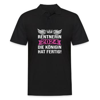 Pension 2024 Pensionärin 2024 Rente 2024 - Männer Poloshirt - Schwarz - Vorne - Kai (181cm)