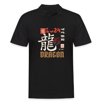 Chinese New Year Year Of The Dragon 2024 - Men's Polo Shirt - black - Front - Kai (181cm)