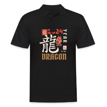 Chinese New Year Year Of The Dragon 2024 - Männer Poloshirt - Schwarz - Vorne - Kai (181cm)