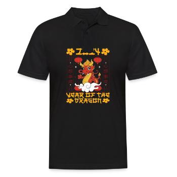 Chinese New Year Year Of The Dragon 2024 - Männer Poloshirt - Schwarz - Vorne - Kai (181cm)