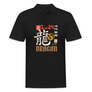 Chinese New Year Year Of The Dragon 2024 - Männer Poloshirt - Schwarz - Vorne - Kai (181cm)