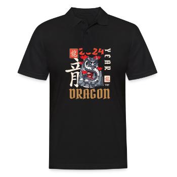 Chinese New Year Year Of The Dragon 2024 - Men's Polo Shirt - black - Front - Kai (181cm)