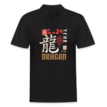 Chinese New Year Year Of The Dragon 2024 - Men's Polo Shirt - black - Front - Kai (181cm)