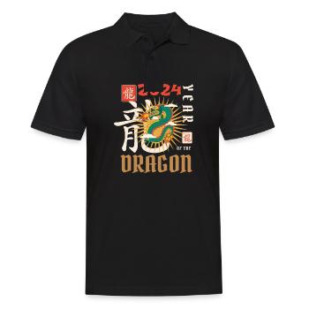 Chinese New Year Year Of The Dragon 2024 - Männer Poloshirt - Schwarz - Vorne - Kai (181cm)