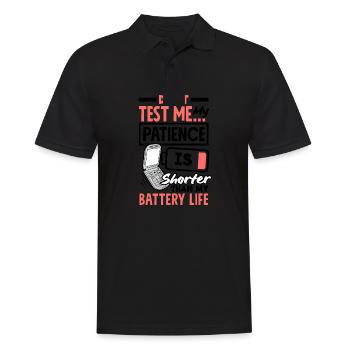 Patience Shorter Than Battery Life - Men's Polo Shirt - black - Front - Kai (181cm)