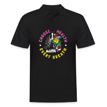 Choosing Health with Every Breath Inspirational - Männer Poloshirt - Schwarz - Vorne - Kai (181cm)