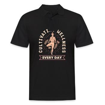 Cultiver le bien-être au quotidien Yoga inspirant - Polo Homme - noir - Devant - Kai (181cm)