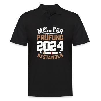 Meisterprüfung 2024 Meistertitel Abschluss - Männer Poloshirt - Schwarz - Vorne - Kai (181cm)