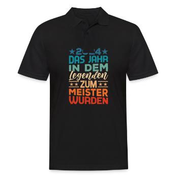 Legende Meister 2024 Meistertitel - Männer Poloshirt - Schwarz - Vorne - Kai (181cm)