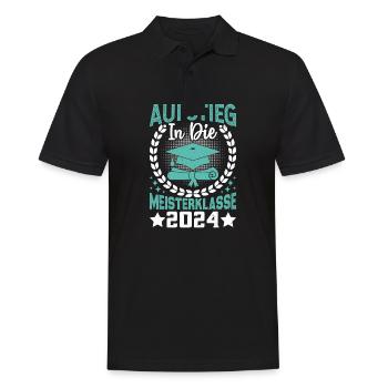 Aufstieg in die Meisterklasse 2024 - Männer Poloshirt - Schwarz - Vorne - Kai (181cm)