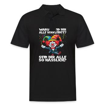 Karneval Kostüm Fasching Fastnacht - Männer Poloshirt - Schwarz - Vorne - Kai (181cm)