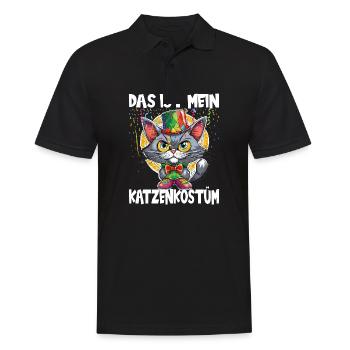 Karneval Kostüm Fasching Fastnacht - Männer Poloshirt - Schwarz - Vorne - Kai (181cm)